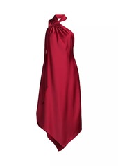 Aidan Mattox Satin Halterneck Midi-Dress