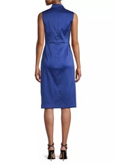 Aidan Mattox Satin Sheath Midi-Dress