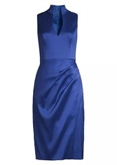 Aidan Mattox Satin Sheath Midi-Dress