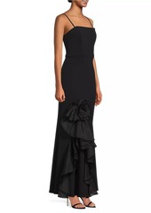 Aidan Mattox Tulle Rosette Strapless Mermaid Gown