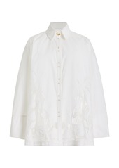 Aje - Agua Embroidered Cotton Shirt - Off-White - AU 10 - Moda Operandi