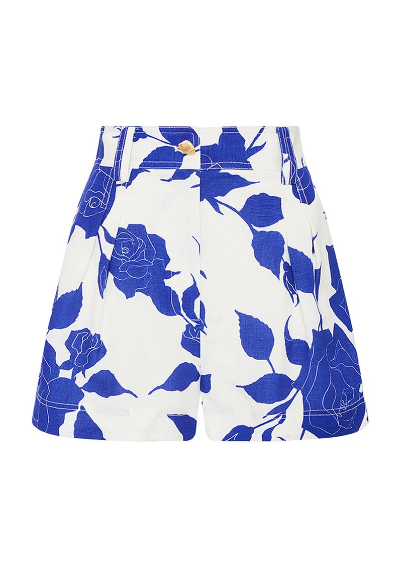 Aje - Belonging Printed Linen-Blend Shorts - Blue - AU 10 - Moda Operandi