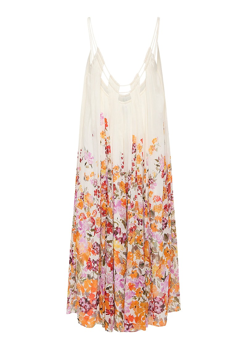 Aje - Boeri Printed Linen-Silk Midi Dress - Floral - AU 4 - Moda Operandi