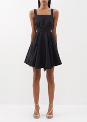Aje - Clara Tie-back Linen-blend Mini Dress - Womens - Black