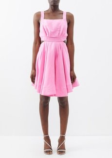 Aje - Clara Tie-back Linen-blend Mini Dress - Womens - Pink