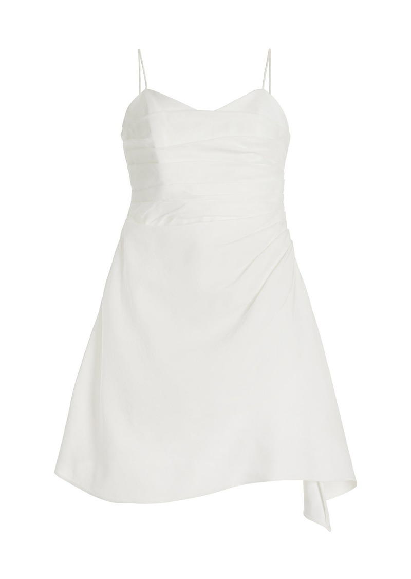 Aje - Clarice Draped Linen-Blend Mini Dress - Off-White - AU 14 - Moda Operandi
