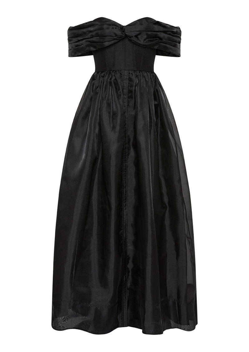 Aje - Cordelia Off-The-Shoulder Taffeta Gown - Black - AU 10 - Moda Operandi