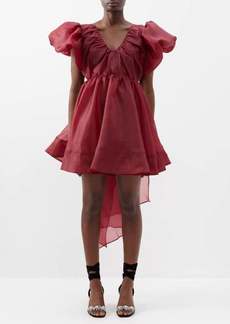 Aje - Gretta Bow-trimmed Organza Mini Dress - Womens - Burgundy