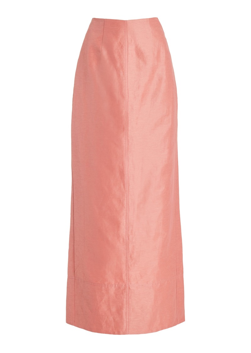 Aje - Mary Linen-Blend Column Maxi Skirt - Pink - AU 14 - Moda Operandi
