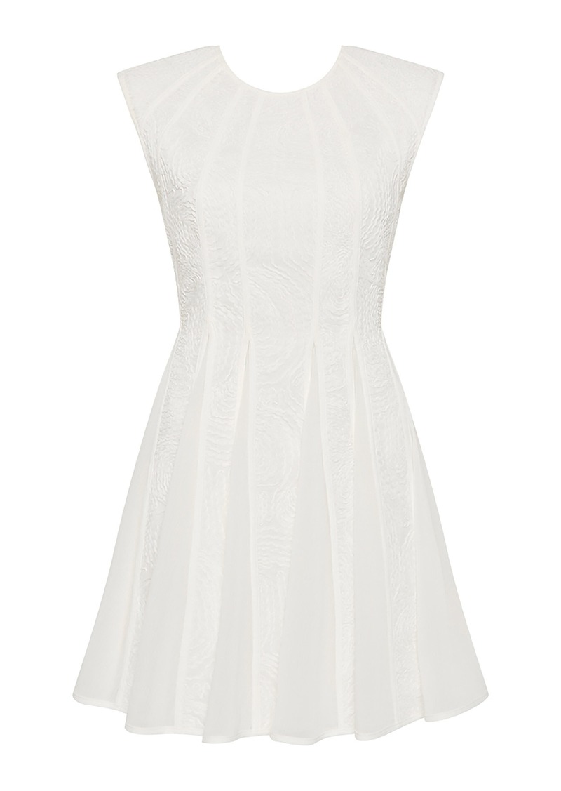 Aje - Soleil Pleated Lace Mini Dress - White - AU 10 - Moda Operandi