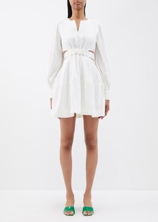 Aje - Spectral Cutout Linen-blend Mini Dress - Womens - Ivory