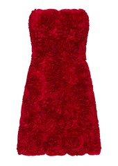 Aje - Strapless Rosette-Gazer Mini Dress - Red - AU 14 - Moda Operandi