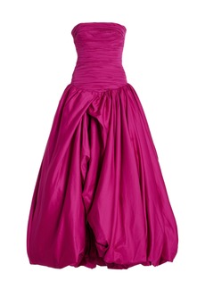 Aje - Violette Ruched Bubble-Hem Satin Maxi Dress - Pink - AU 10 - Moda Operandi