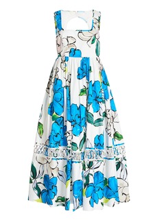 Aje - Women's Erika Cutout Cotton Midi Dress - Floral - AU 6 - Best Seller - Moda Operandi