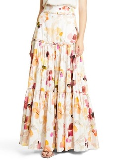 Aje Dassia Braided Tiered Cotton Maxi Skirt in Desert Rose at Nordstrom