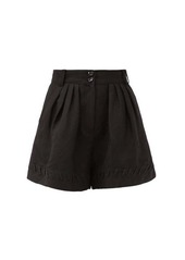 Aje Unlace high-rise linen-blend shorts