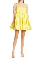 Aje Women's Le Mempris Tiered Cotton Babydoll Minidress in Daisy Yellow at Nordstrom