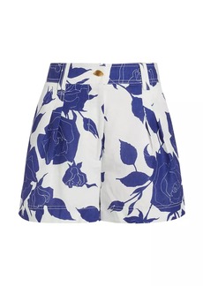 Aje Belonging Floral Linen-Blend Shorts