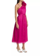 Aje Qunintessa Linen-Blend Rosette Midi-Dress