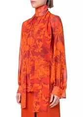 Akris Abraham Flower Silk Georgette Blouse