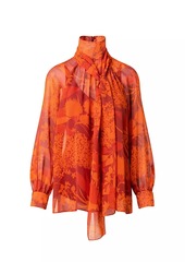 Akris Abraham Flower Silk Georgette Blouse