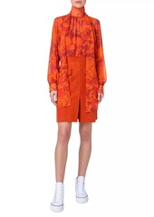 Akris Abraham Flower Silk Georgette Blouse