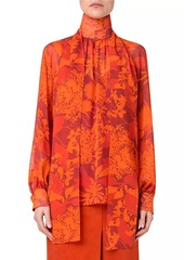 Akris Abraham Flower Silk Georgette Blouse