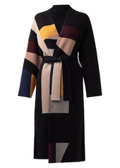 Akris Abstract Belted Knit Stretch-Cashmere Jacket