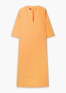 Akris - Cotton and mulberry silk-blend poplin midi dress - Yellow - US 6