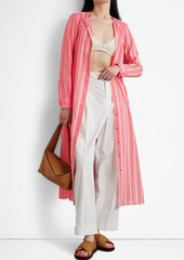 Akris - Striped cotton-voile midi shirt dress - Pink - US 2