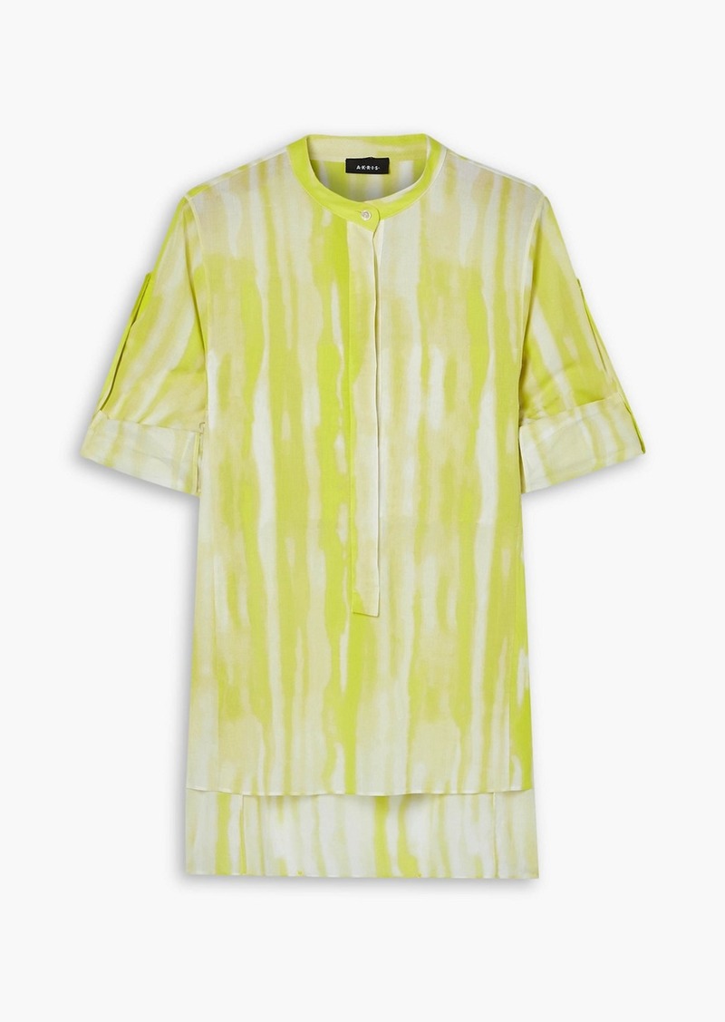 Akris - Tie-dyed cotton-voile tunic - Yellow - US 2