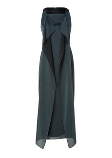 Akris - Women's Silk Georgette Midi Dress - Grey - Moda Operandi