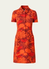 Akris Abraham Flower Print Wool Shirtdress