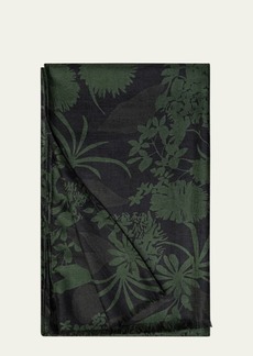 Akris Abraham Flower Printed Cashmere & Silk Scarf