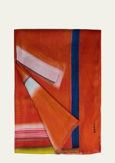 Akris Abstract-Print Cashmere/Silk Scarf