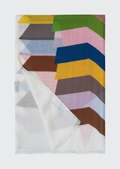 Akris Abstract Star-Print Cashmere-Silk Scarf