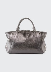 Akris Aimee Small Metallic Hammered Leather Satchel Bag