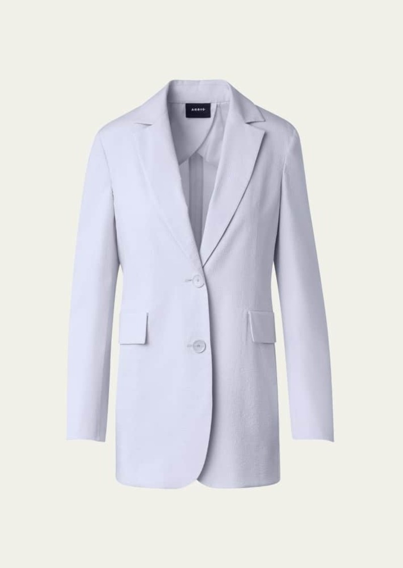 Akris Alvina Seersucker Silk-Blend Jacket