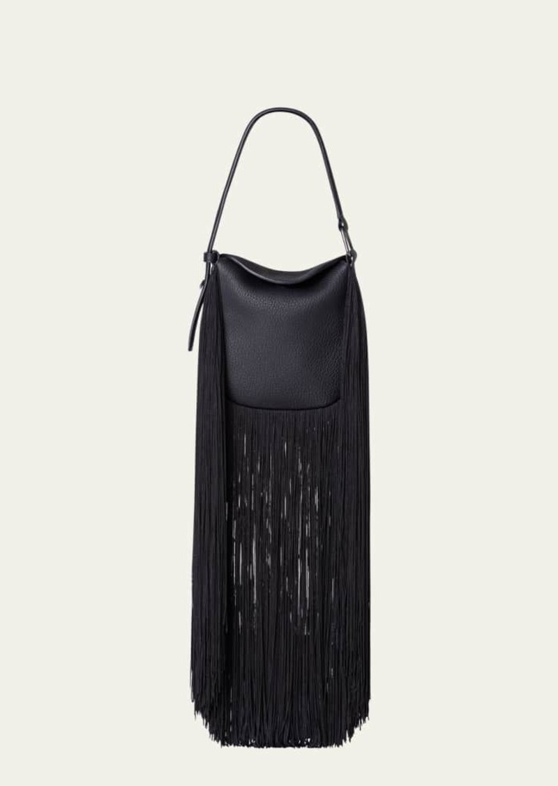 Akris Anna Mini Fringe Leather Hobo Bag