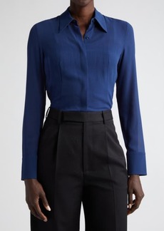 Akris Camisole Silk Georgette Button-Up Shirt