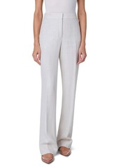 Akris Carl High Waist Linen Herringbone Pants