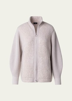 Akris Cashmere and Silk Knit Cardigan with Boucle Front