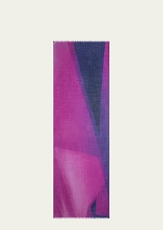 Akris Cashmere-Blend Alta Magenta Print Scarf