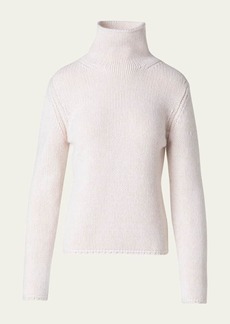 Akris Cashmere-Blend Two-Tone Mouline Knit Sweater