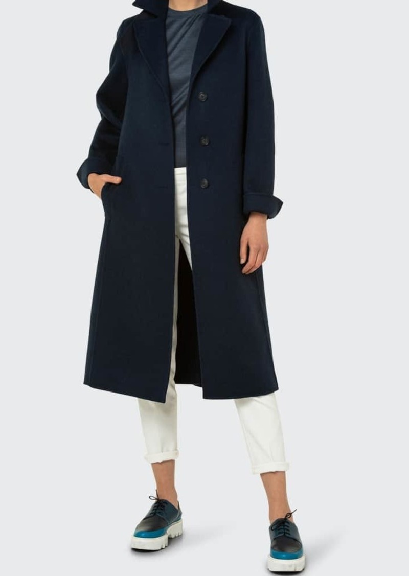 Akris Cashmere Double-Face Coat w/ Leather Strap