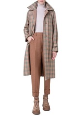 Akris Check Reversible Virgin Wool & Silk Taffeta Coat