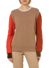 Akris Colorblock Cashmere Sweater in Hibiscus-Multicolor at Nordstrom