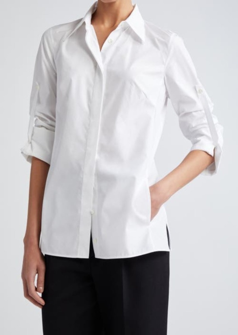Akris Cotton & Silk Button-Up Tunic Shirt
