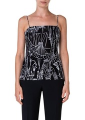 Akris Croquis Embroidery Techno Tulle Top