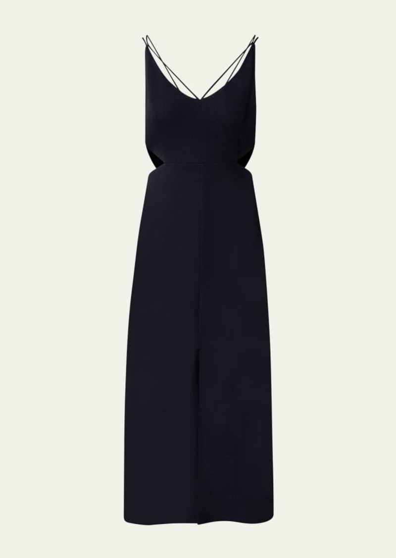 Akris Cutout Viscose-Blend Crepe Midi Dress